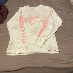 Los angeles, white- long tee, size M